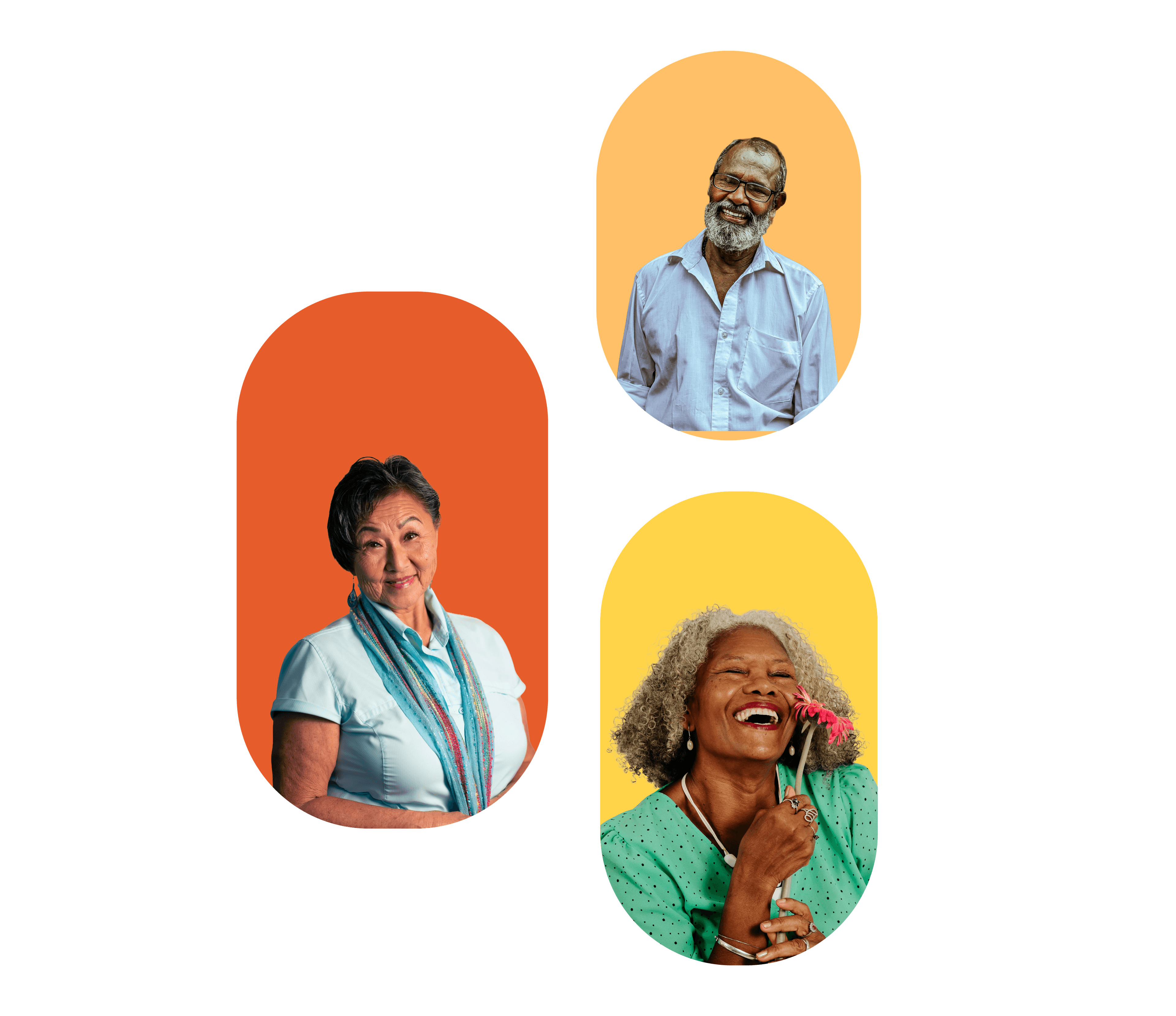 Trois séniors souriants Trois séniors souriants